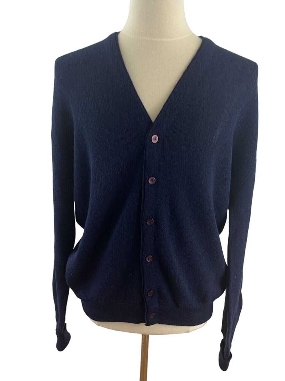 Vintage Jantzen Men's XL Cardigan Sweater Acrylic Button Blue Grunge Grandpa